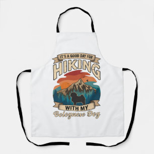 Hiking Bolognese Dog Mountains Sunset Apron