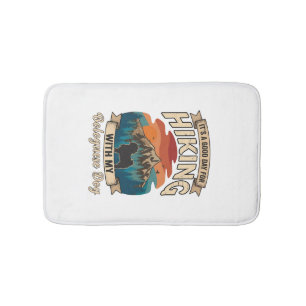 Hiking Bolognese Dog Mountains Sunset Bath Mat