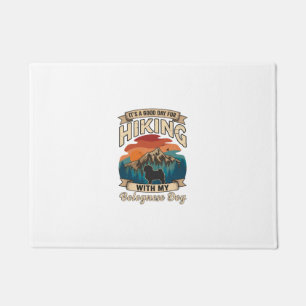 Hiking Bolognese Dog Mountains Sunset Doormat