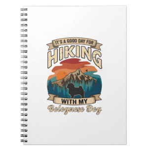 Hiking Bolognese Dog Mountains Sunset Notebook