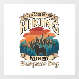 Hiking Bolognese Dog Mountains Sunset Window Cling