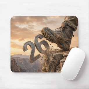 Hiking Boot Kicking Off Year 2026 Mouse Mat