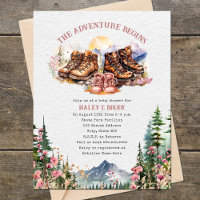 Hiking Boots Adventure Pink Girl Baby Shower