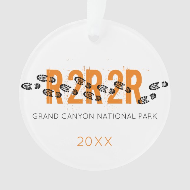 Hiking Boots Grand Canyon R2R2R Arizona PHOTO Ornament (Front)