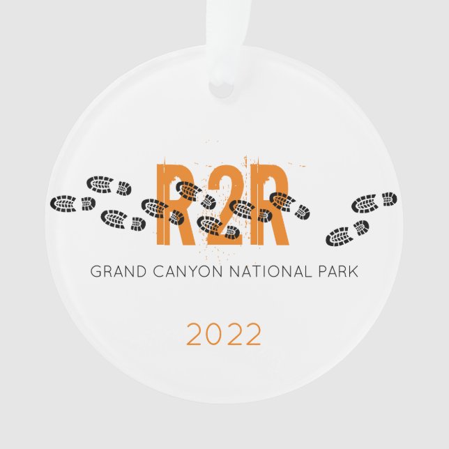 Hiking Boots Personalised R2R Grand Canyon Photo Ornament (Front)