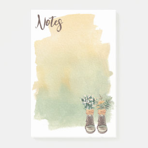 Hiking Boots & Wildflowers Post-it Notes