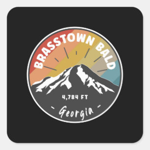 Hiking Brasstown Bald Georgia Square Sticker