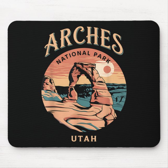Hiking Camping Adventure Explorer Arches National  Mouse Mat (Front)