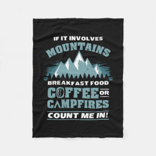 Hiking Camping Coffee Fleece Blanket