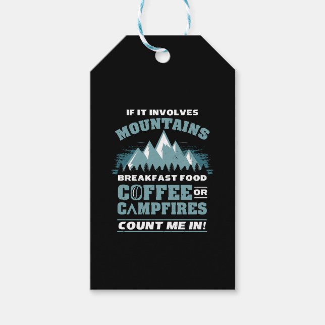 Hiking Camping Coffee Gift Tags (Front)
