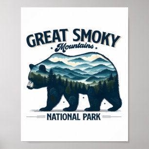 Hiking Camping Great Smoky Mountains National Park Poster