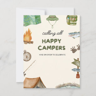 Hiking Camping Modern Colourful Baby Shower or Kid Holiday Card