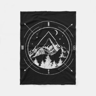 Hiking Camping Mountains Comp Hiker Camper Outdoor Fleece Blanket