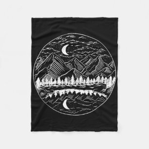 Hiking Camping Nature Outdoor Mountains Hiker Camp Fleece Blanket