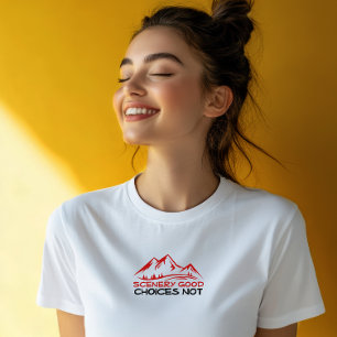 Hiking camping trekking humor black red T-Shirt