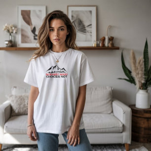 Hiking camping trekking humor black T-Shirt