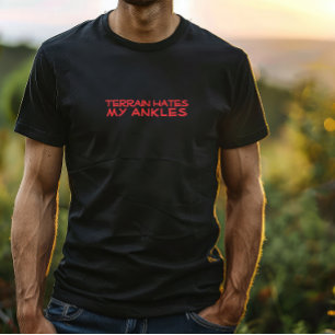 Hiking camping trekking humour red black T-Shirt