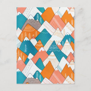 Hiking Camping World Travel Mountain Peaks Holiday Postcard