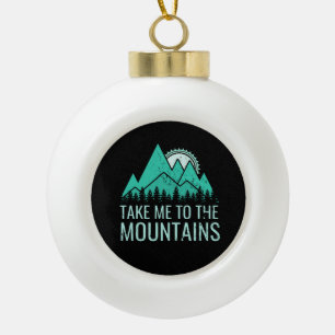 Hiking   ceramic ball christmas ornament