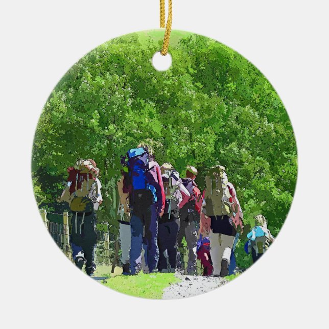 HIKING CERAMIC TREE DECORATION (Front)