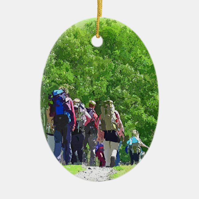 HIKING CERAMIC TREE DECORATION (Front)