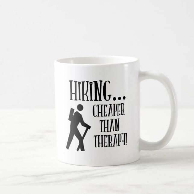 Hiking, Cheaper Than Therapy Coffee Mug (Right)