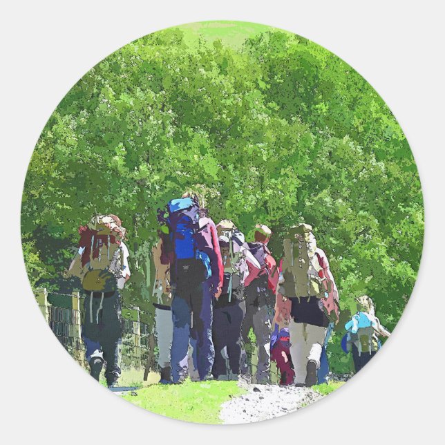 HIKING CLASSIC ROUND STICKER (Front)
