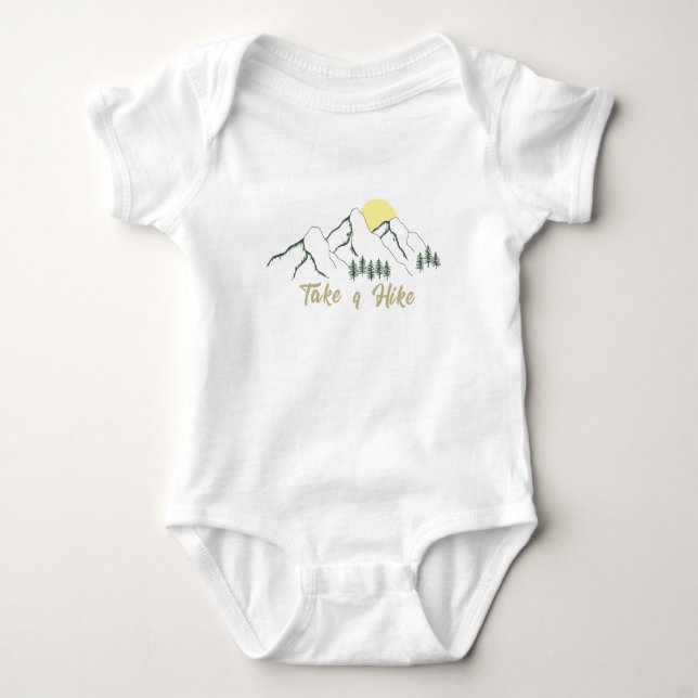 hiking climbing lover baby bodysuit (Front)