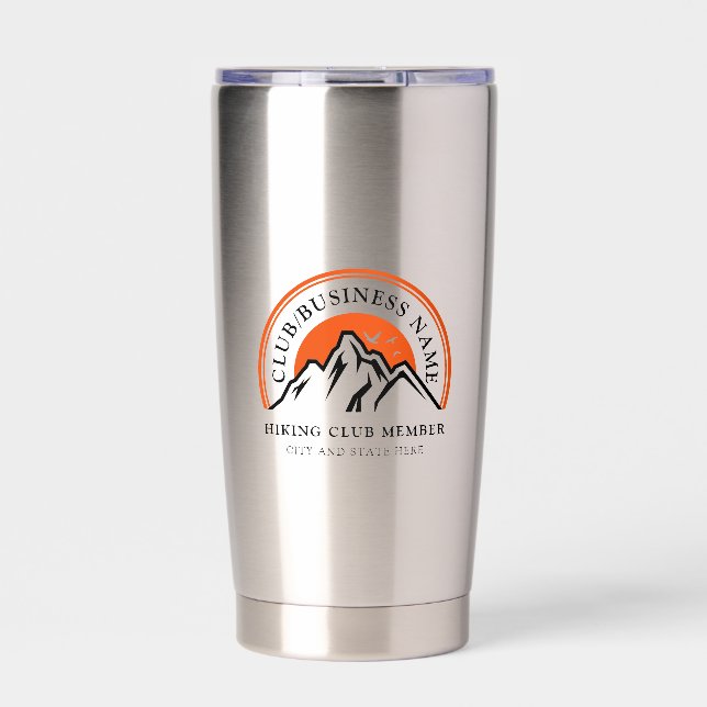 Hiking Club Business Name Club Members Insulated Tumbler (Front)