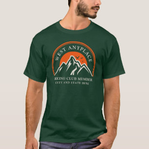 Hiking Club Logo Custom Name Office Staff T-Shirt