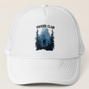 Hiking Club Mountain Silhouette Adventure Graphic Trucker Hat