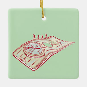 Hiking Compass Ceramic Ornament