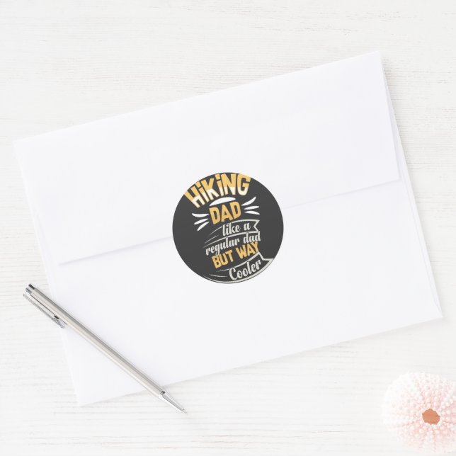 Hiking Dad Fathers Day Classic Round Sticker (Envelope)