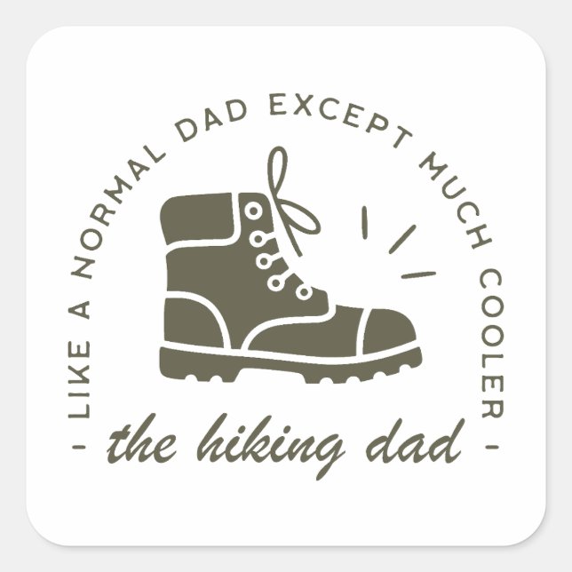 Hiking dad funny hiker father square sticker (Front)