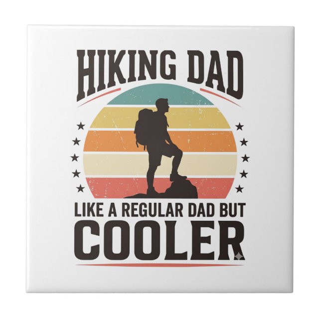 Hiking Dad Vintage Cooler Shirt Design_1 Tile (Front)
