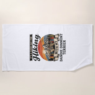 Hiking Dandie Dinmont Terrier Dog Mountain Retro S Beach Towel