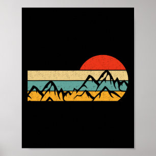 Hiking Design Men Forest Retro Outdoors Mountain H Poster