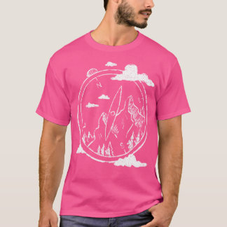 Hiking Design With Compass And Mountains For Hiker T-Shirt