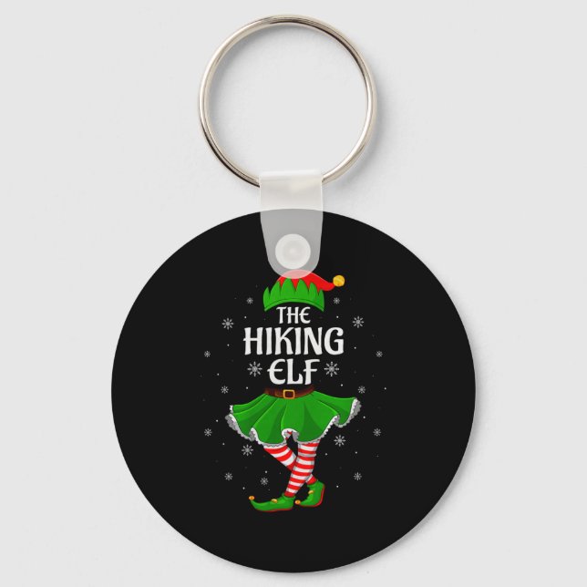 Hiking Elf Christmas Family Girls Women Elf Squad  Key Ring (Front)