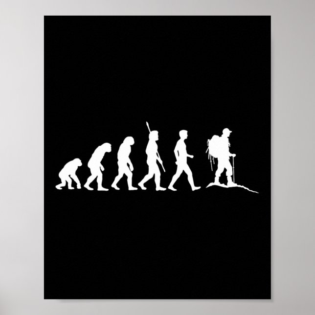 Hiking Evolution Walking Walker Hiker Wandering  Poster (Front)