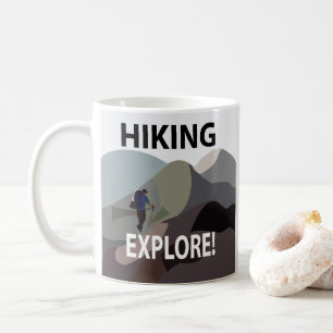 Hiking Explore Mountains Adventure Hiking Lovers Coffee Mug