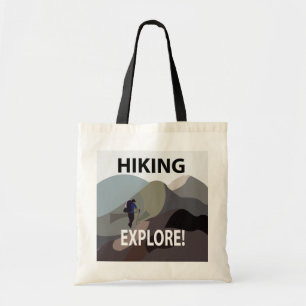 Hiking Explore Mountains Hiking Tote Bag