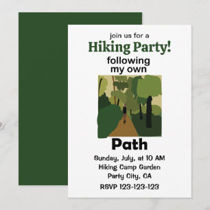 Hiking Following My Own Path Outdoor Party Invitation