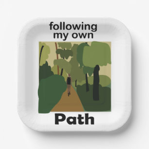 Hiking Following My Own Path Wanderlust Party Paper Plate