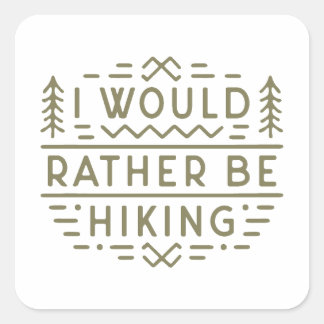 Hiking funny quotes outdoorsy vintage aesthetic square sticker
