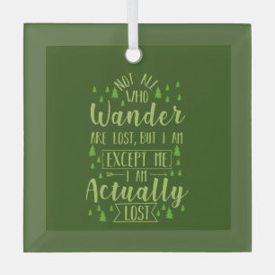 Hiking Funny Saying Glass Tree Decoration