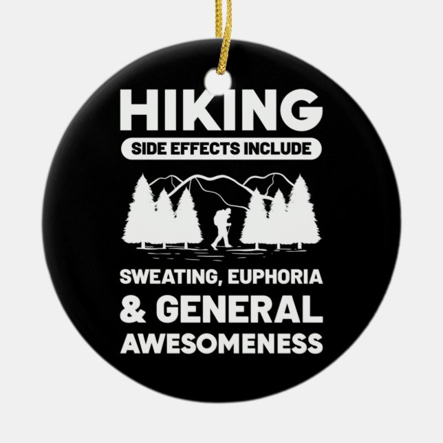 Hiking General Awesomeness Ceramic Tree Decoration (Front)