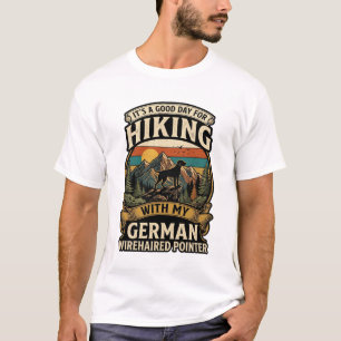 Hiking German Wirehaired Pointer Dog Mountain Suns T-Shirt
