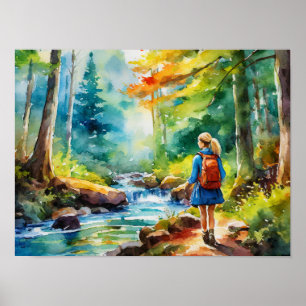 Hiking Girl Poster