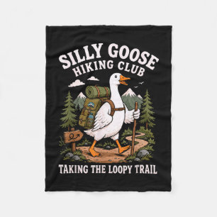 Hiking goose funny hiker humour hike men women fleece blanket